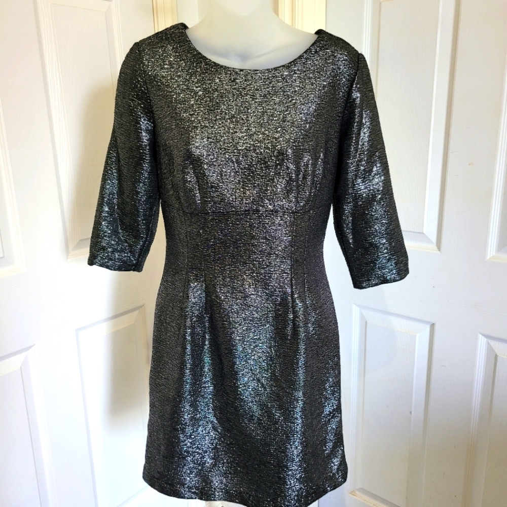 Metallic Dress Black & Silver Sz S